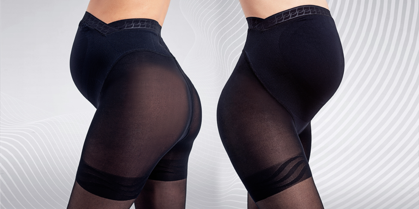 Collant de grossesse thermo avec ampleur réglable à la taille - noir